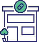 An icon depicting a pharmacy location.